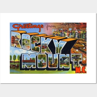 Greetings from Rocky Mount, North Carolina - Vintage Large Letter Postcard Posters and Art